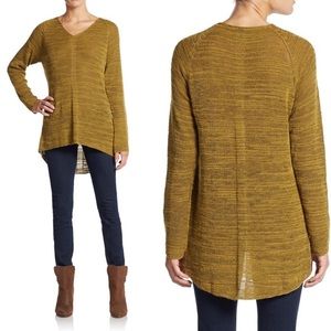 Eileen Fisher wool alpaca lightweight sweater longline tunic length green small